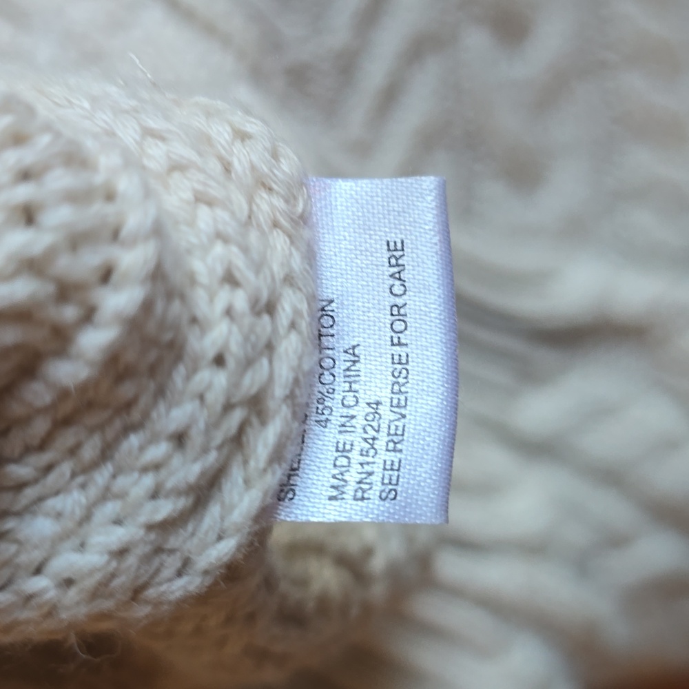 Evereve Alexis Strong Shoulder Cable Pullover Sweater, Cream, EUC, Women's XS - Picture 12 of 14